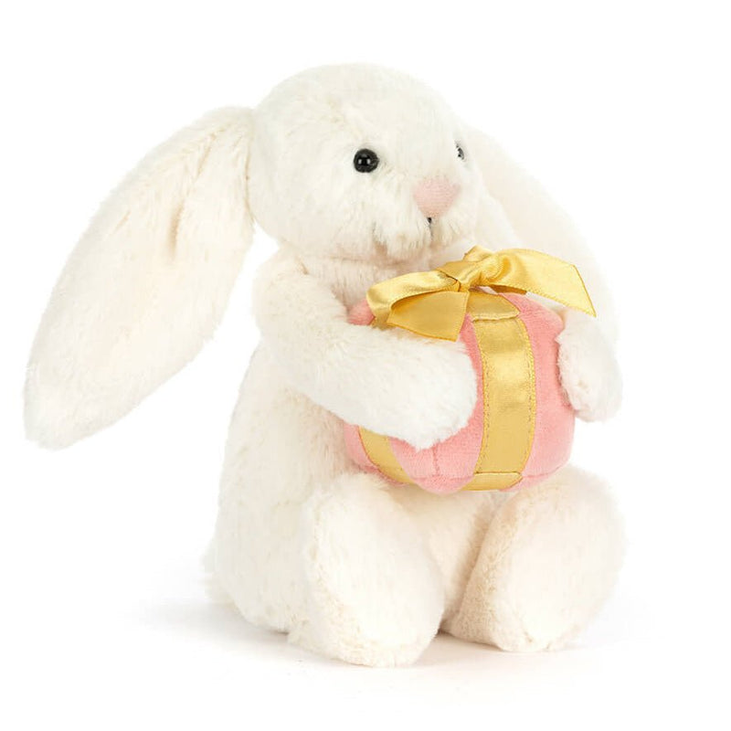 Konijn Bashful Bunny with Present - 18 cm - Konijnen Jellycat - In den Olifant