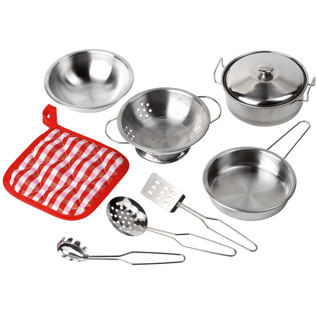 Kookset II 9-delig met Vergiet - Speelkeuken en winkeltje Goki - In den Olifant