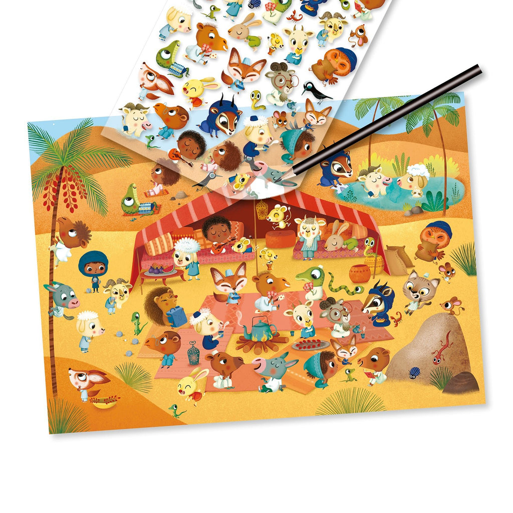 Krasplaatjes - Savanne, Woestijn, Noordpool - Kraskaarten Djeco - In den Olifant