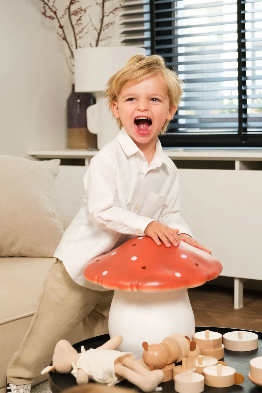 Lamp Large Mushroom Red Brick - 29 x 21 cm - Nachtlampjes Egmont Toys - In den Olifant