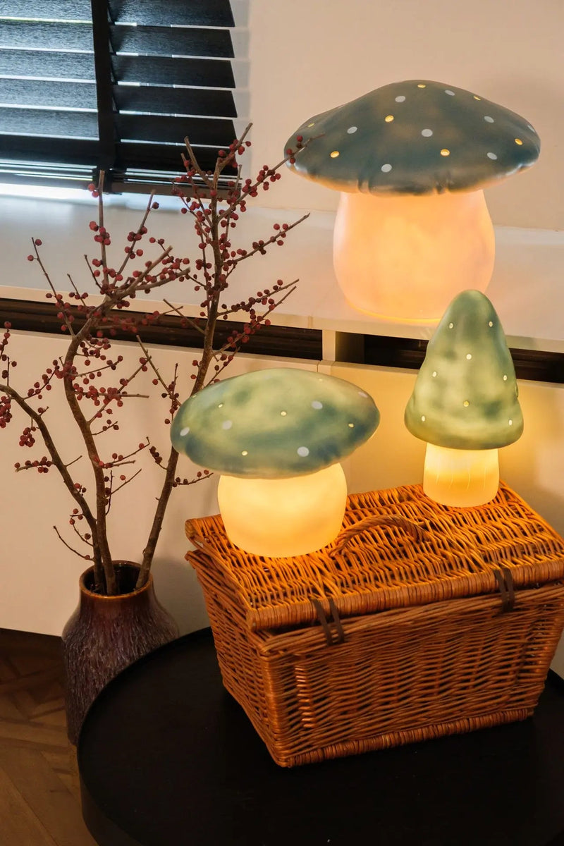 Lamp Small Mushroom Teal - 15 x 28 cm - Nachtlampjes Egmont Toys - In den Olifant