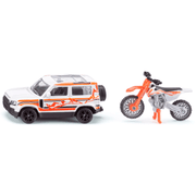 Land Rover Defender met KTM - set van 2 - Auto's en voertuigen Siku - In den Olifant