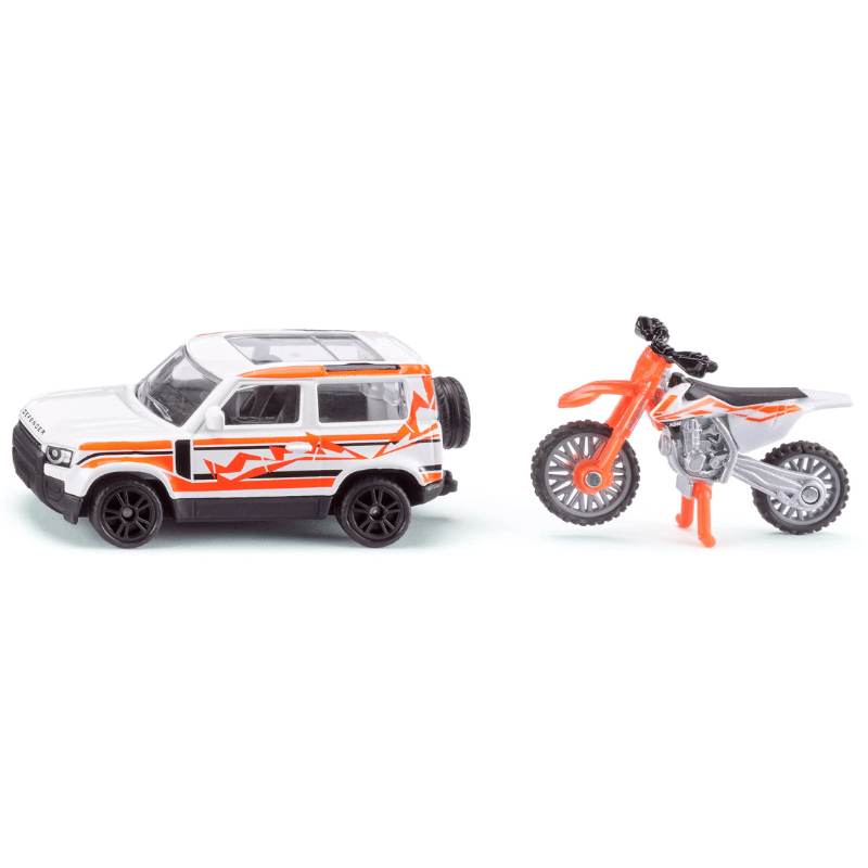Land Rover Defender met KTM - set van 2 - Auto's en voertuigen Siku - In den Olifant