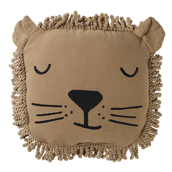 Geborduurd Kussen Lion Face | Sesame