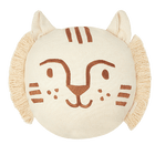 Kussen Tiger Face Embroidery | Brown Natural