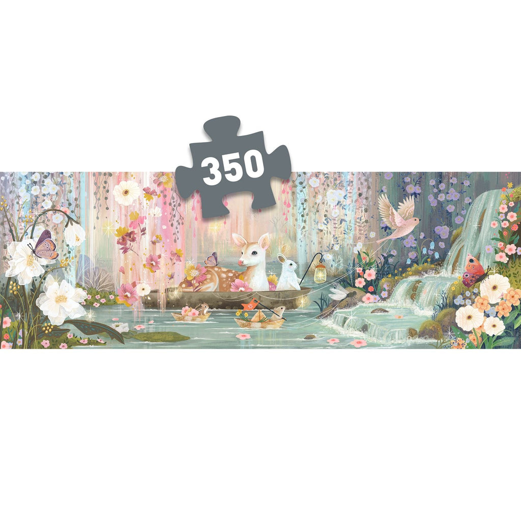 Langwerpige puzzel Fairy Lake - 350 stukjes + poster - Legpuzzels Djeco - In den Olifant