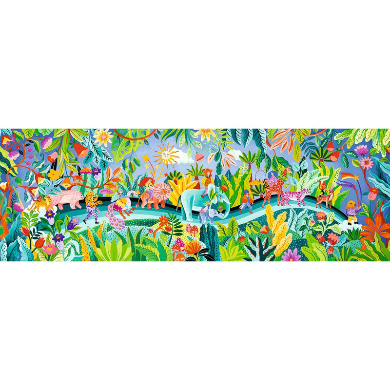 Langwerpige puzzel La fiesta - 1000 stukjes + poster - Legpuzzels Djeco - In den Olifant