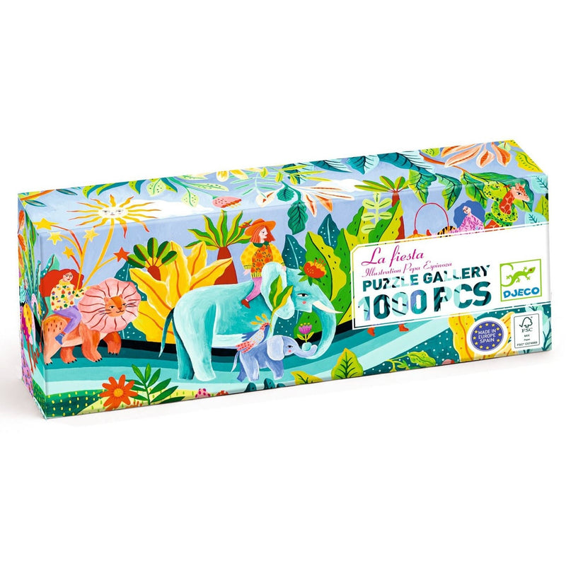 Langwerpige puzzel La fiesta - 1000 stukjes + poster - Legpuzzels Djeco - In den Olifant