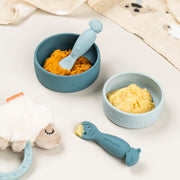 Learning spoon set Tiny farm Blue - Bestek en rietjes Done by Deer - In den Olifant