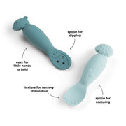 Learning spoon set Tiny farm Blue - Bestek en rietjes Done by Deer - In den Olifant