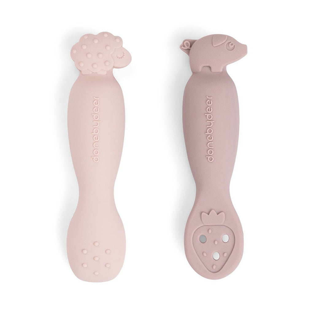 Learning spoon set Tiny farm Powder - Bestek en rietjes Done by Deer - In den Olifant