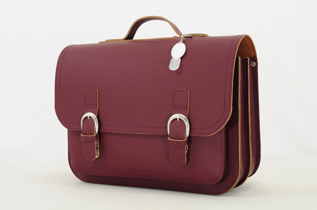 Lederen boekentas Classic Aubergine - Onaf Own Stuff - In den Olifant