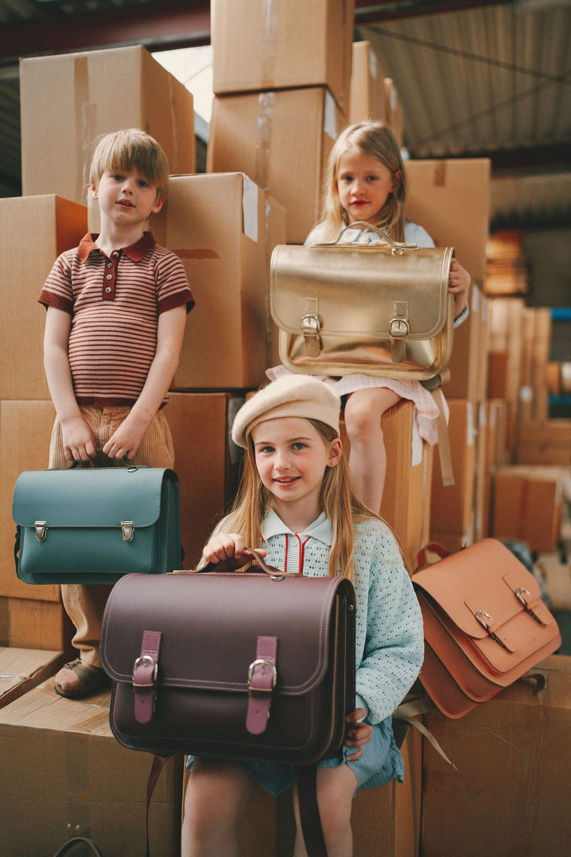 Lederen boekentas Classic Gold - Schooltassen Own Stuff - In den Olifant