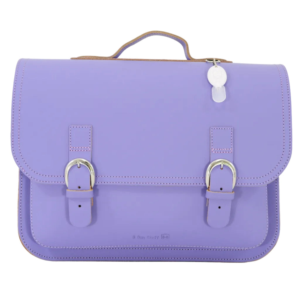 Lederen boekentas Classic Lila - Schooltassen Own Stuff - In den Olifant