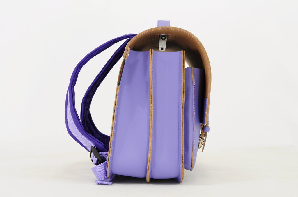 Lederen boekentas Classic Lila - Schooltassen Own Stuff - In den Olifant