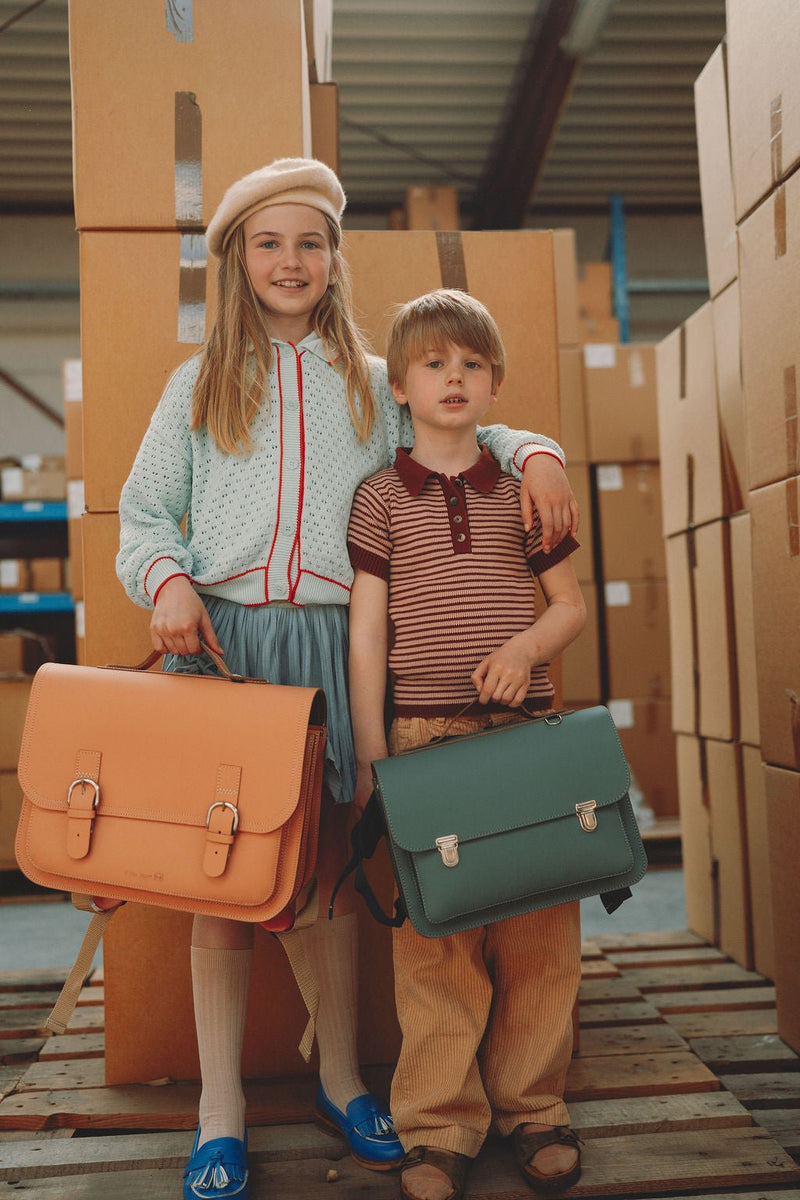 Lederen boekentas Classic Peach - Schooltassen Own Stuff - In den Olifant