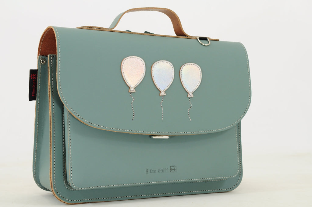 Lederen kleutertas met magneetsluiting - Balloon Azul - Schooltassen Own Stuff - In den Olifant