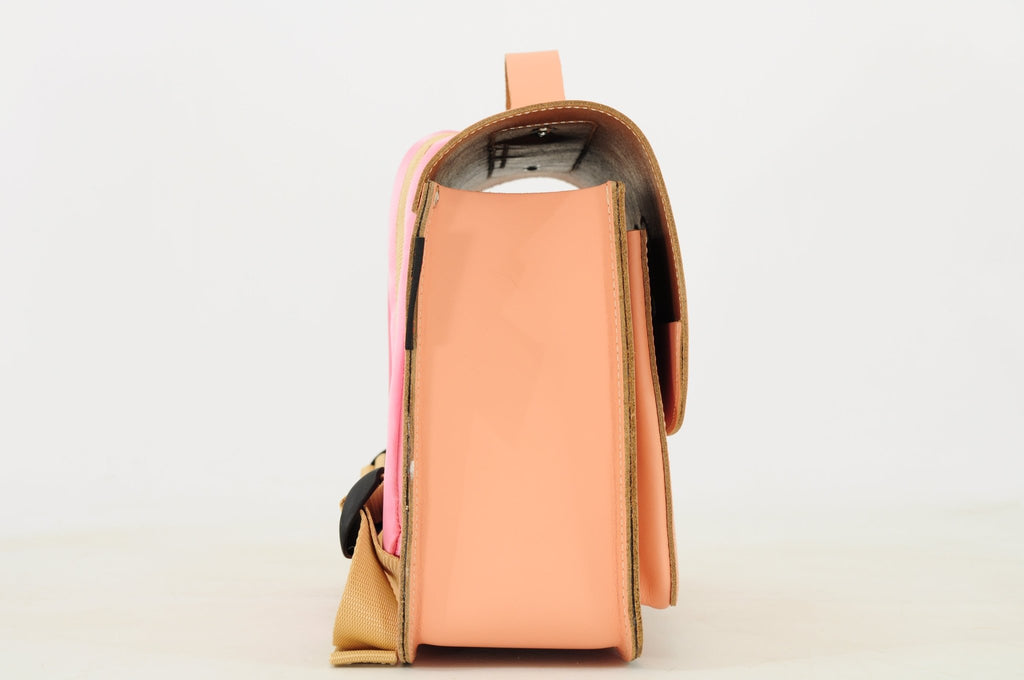 Lederen kleutertas met magneetsluiting - Balloon Peach - Schooltassen Own Stuff - In den Olifant