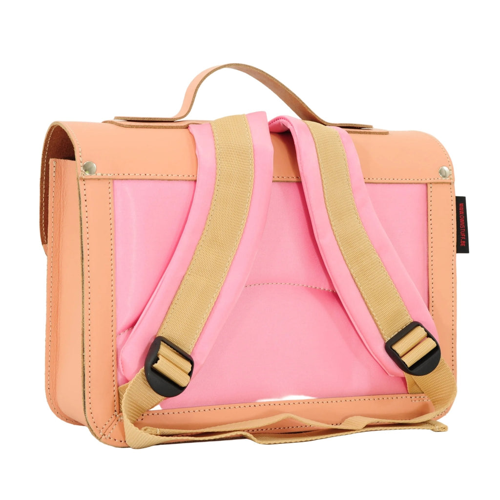 Lederen kleutertas met magneetsluiting - Balloon Peach - Schooltassen Own Stuff - In den Olifant