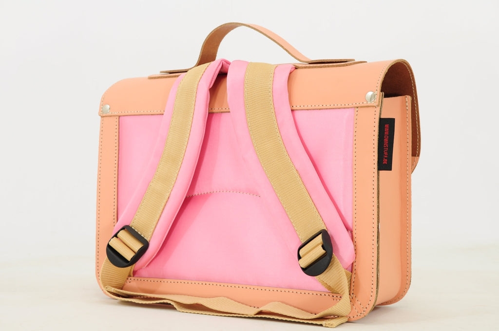 Lederen kleutertas met magneetsluiting - Balloon Peach - Schooltassen Own Stuff - In den Olifant