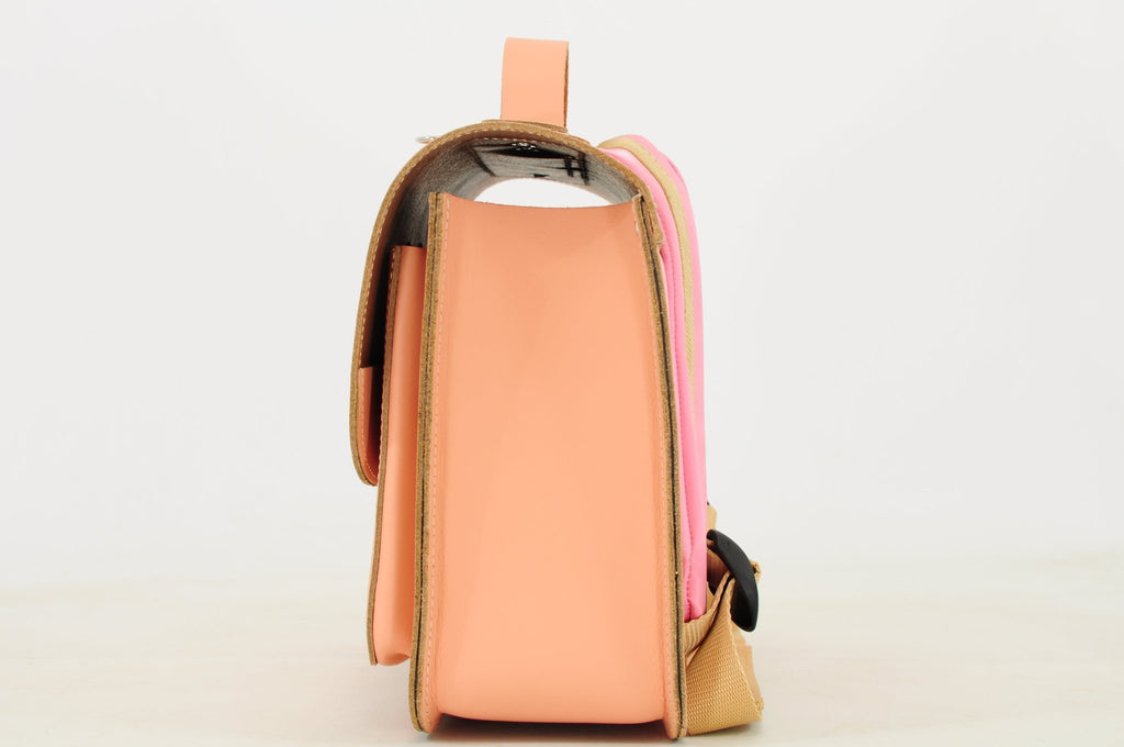 Lederen kleutertas met magneetsluiting - Balloon Peach - Schooltassen Own Stuff - In den Olifant