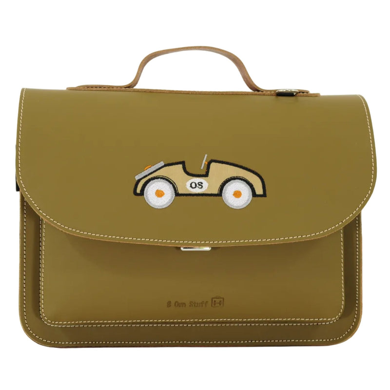 Lederen kleutertas met magneetsluiting - Car Moss - Schooltassen Own Stuff - In den Olifant