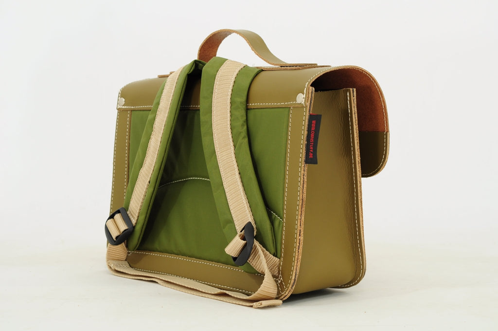 Lederen kleutertas met magneetsluiting - Car Moss - Schooltassen Own Stuff - In den Olifant