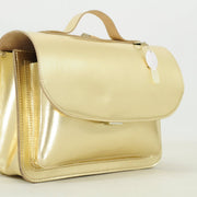 Lederen kleutertas met magneetsluiting - Gold - Schooltassen Own Stuff - In den Olifant