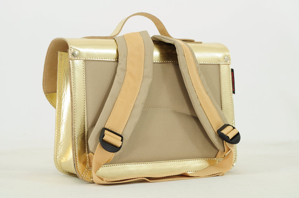 Lederen kleutertas met magneetsluiting - Gold - Schooltassen Own Stuff - In den Olifant