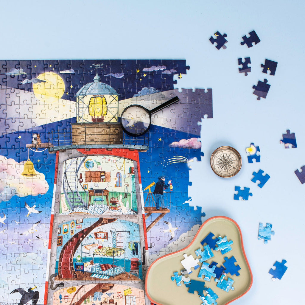 Legpuzzel Vuurtoren Le Jardin du Moulin - 500 stukjes + poster - Legpuzzels Moulin Roty - In den Olifant