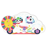 Legpuzzel Wolkenauto - 16 stukjes - Eerste legpuzzels Djeco - In den Olifant