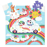 Legpuzzel Wolkenauto - 16 stukjes - Eerste legpuzzels Djeco - In den Olifant