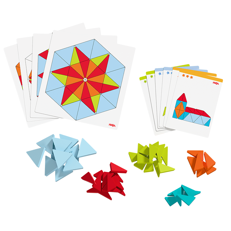 Legspel Mozaïek driehoeken - Breinpuzzels en tangram Haba - In den Olifant