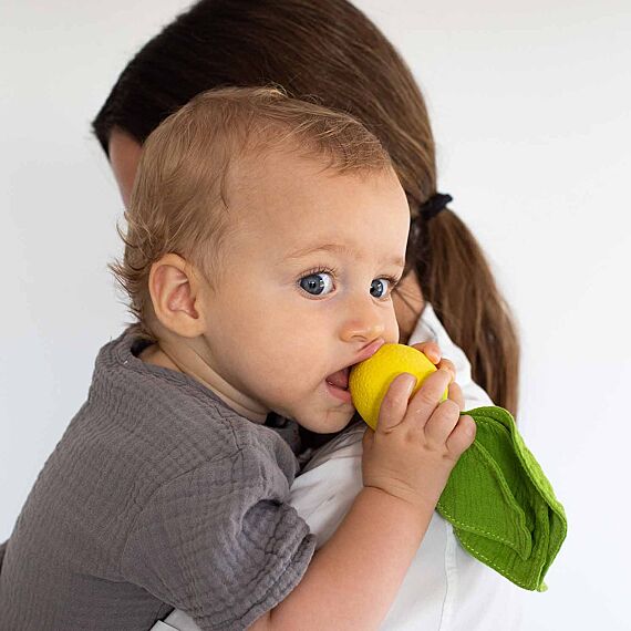 Bijtspeeltje Met Mini Knuffeldoekje | Lemon Mini Doudou-Teether