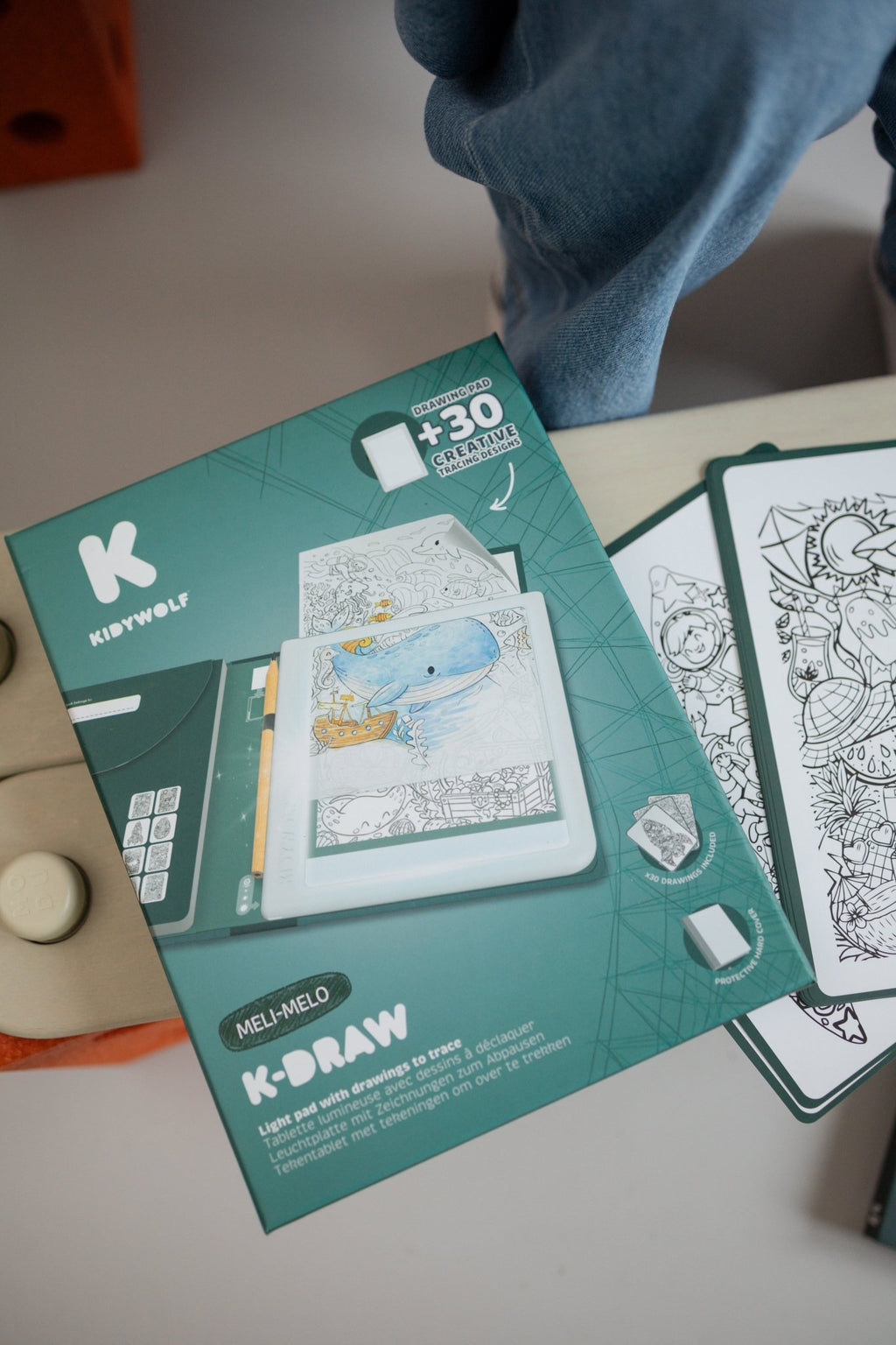 Lichtgevend tekentablet Kidydraw pad 10+ - Kleuren en tekenen Kidywolf - In den Olifant