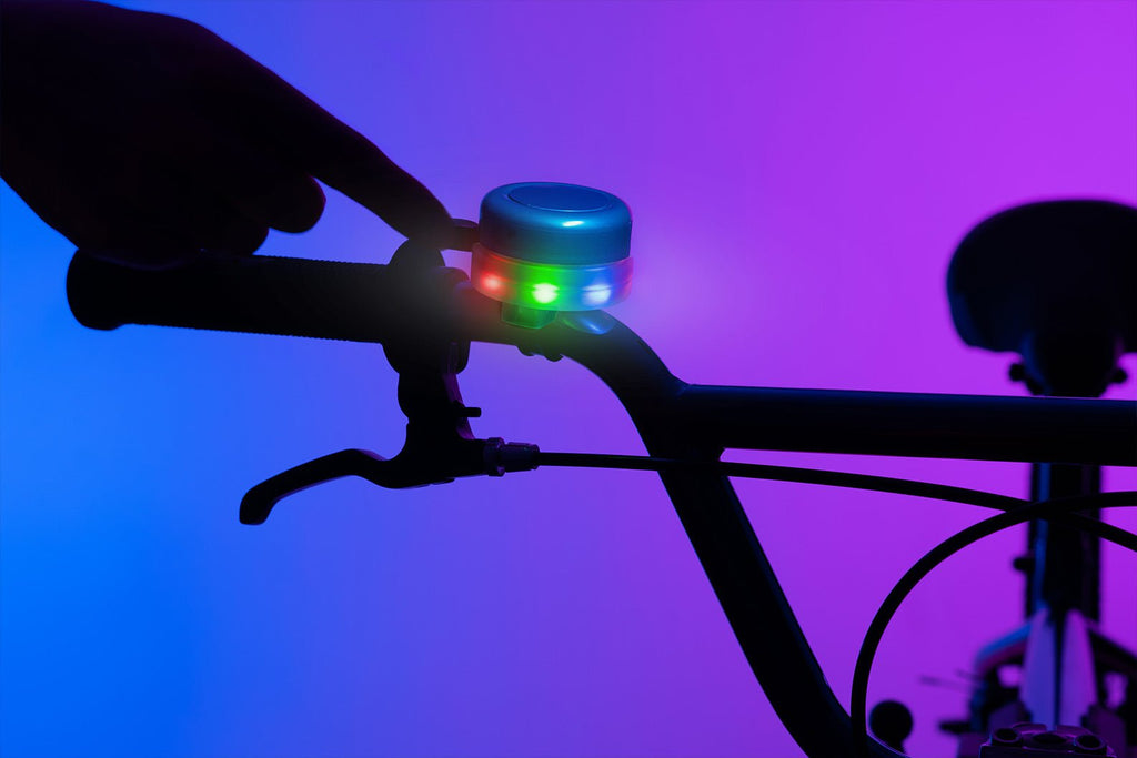 Lichtgevende fietsbel - Lighted Bell Blue - Fietsaccessoires Brightz - In den Olifant