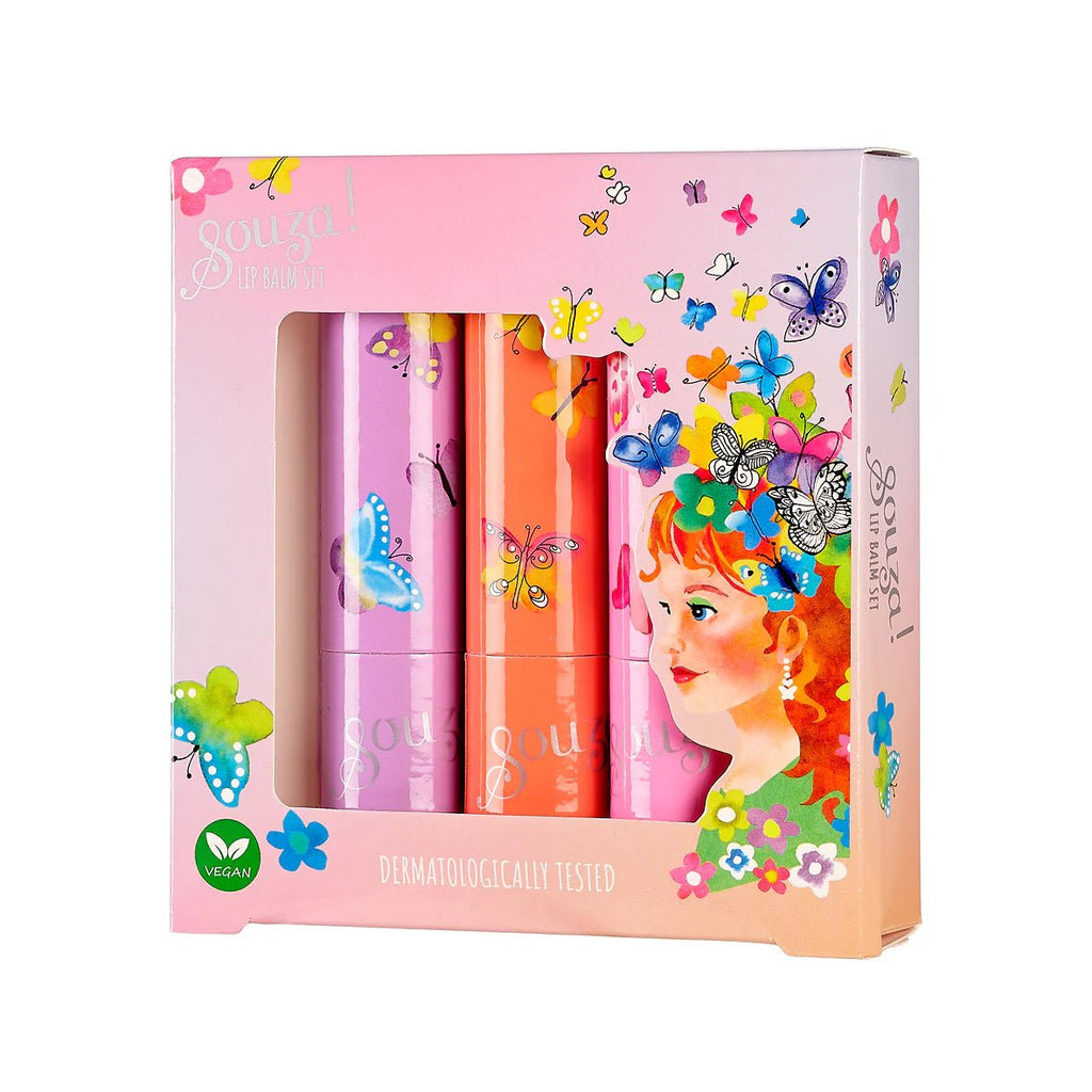 Lip balm Set - 3 lippenbalsems - Kinderschmink en tattoos Souza for kids - In den Olifant