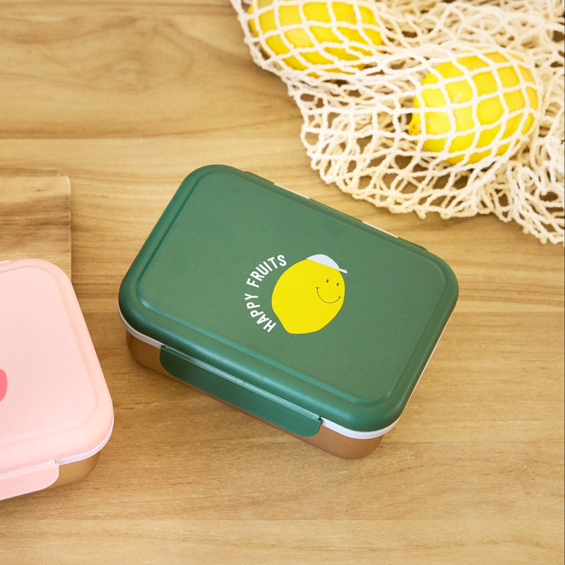 Lunchbox Stainless Steel Happy Fruits Lemon - Lunchboxen en snackdoosjes Lässig - In den Olifant