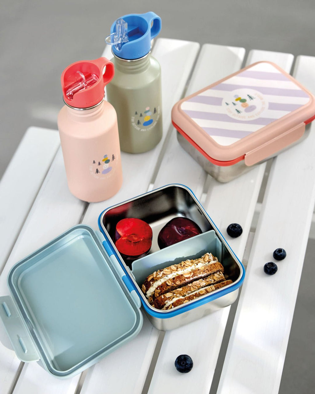 Lunchbox Stainless Steel Sunny Explorer Rose/Pink - Lunchboxen en snackdoosjes Lässig - In den Olifant