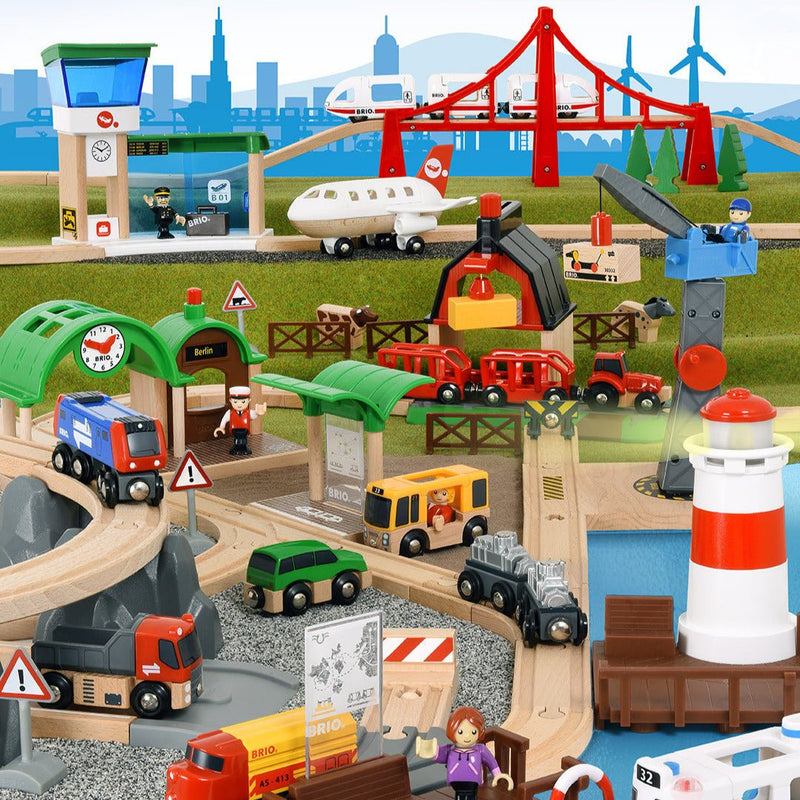 Luxe Set Spoorwegwereld - 106 onderdelen - Treinsporen en accessoires Brio - In den Olifant