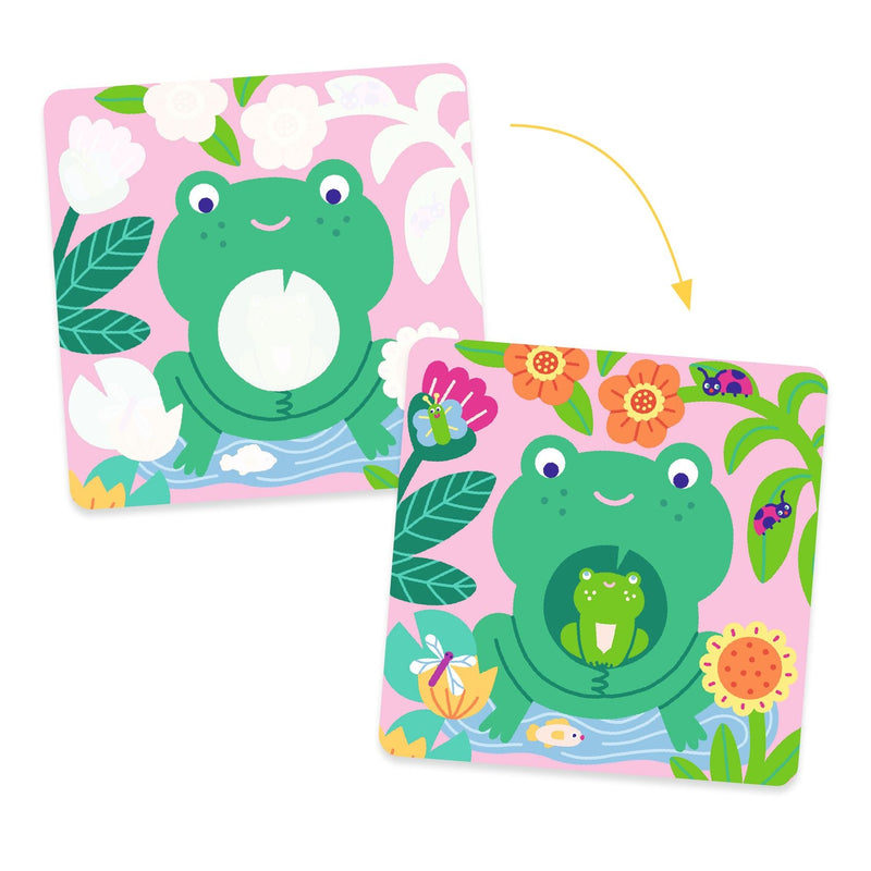 Magische kleurplaten - Kiekeboe! Babydieren uit de tuin - Schilderen Djeco - In den Olifant