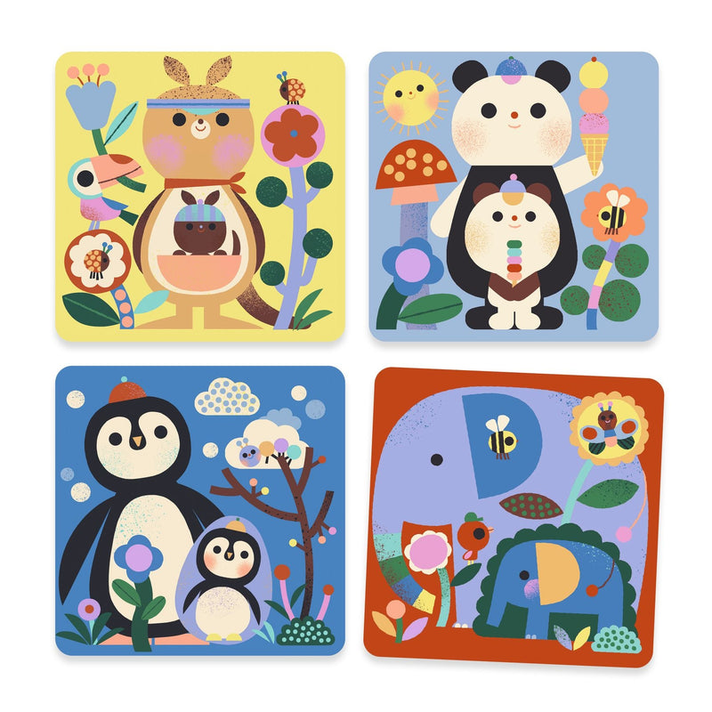 Magische kleuurset met waterpen - Kiekeboe, dierenbaby’s van over de hele wereld - Kleuren en tekenen Djeco - In den Olifant