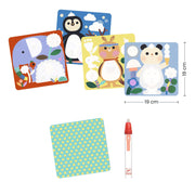 Magische kleuurset met waterpen - Kiekeboe, dierenbaby’s van over de hele wereld - Kleuren en tekenen Djeco - In den Olifant