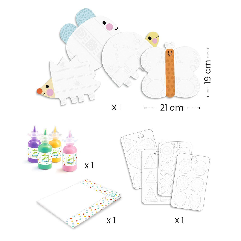 Magische vingerverf set - Kleine vormen - Knutselsets Djeco - In den Olifant