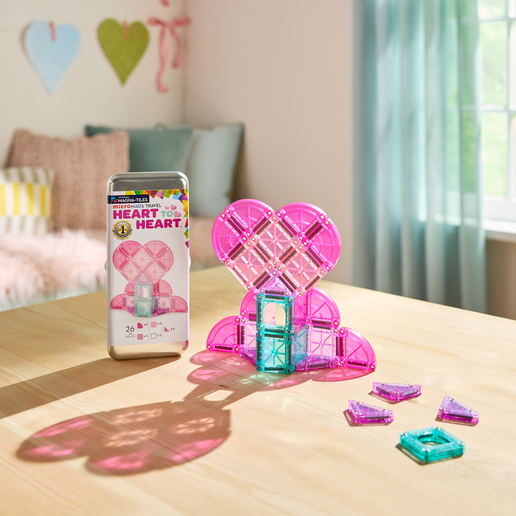 Magna Tiles® Micro Mags Travel Set Heart to Heart - set van 26 - Magnetische bouwspeelgoed Magna Tiles - In den Olifant