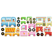 Magneetpuzzel Inzebox Vehicles - 36 stukjes - Magnetische puzzels Djeco - In den Olifant