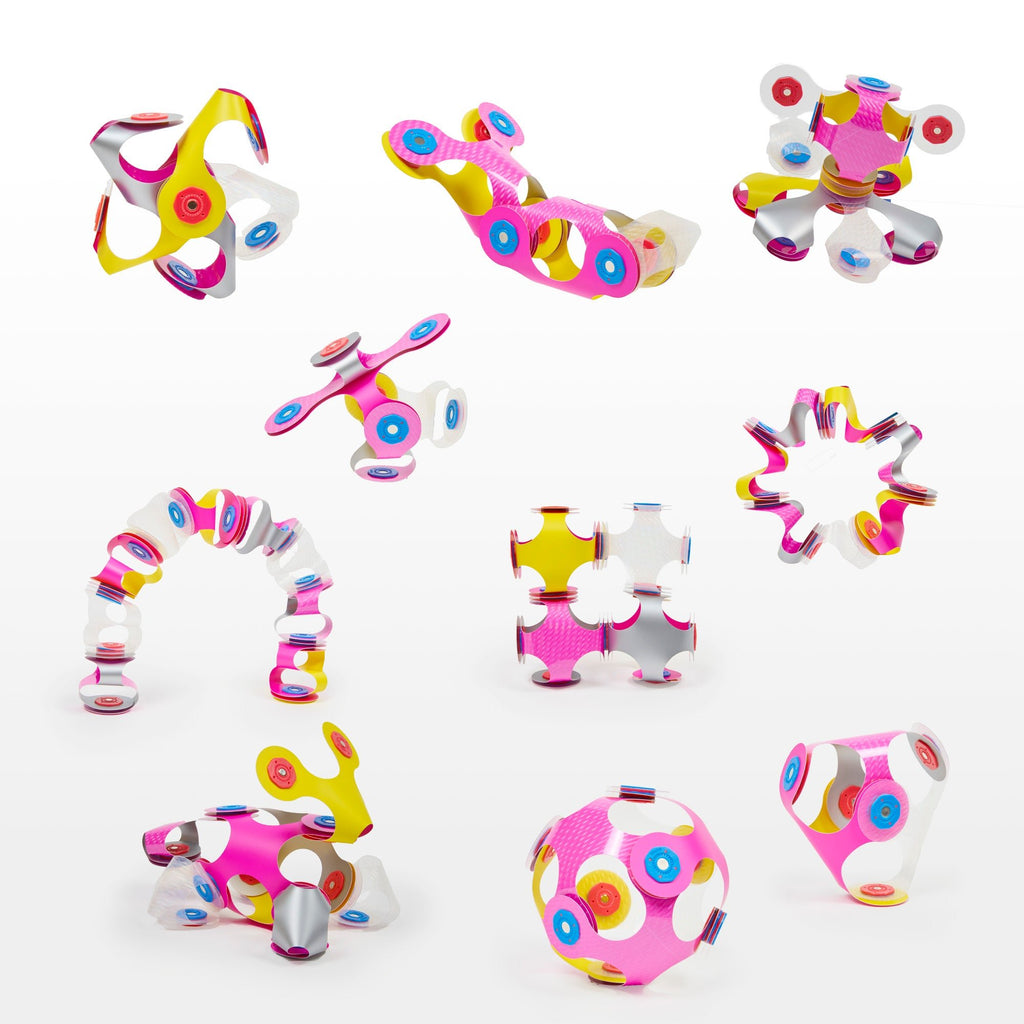 Magneetspeelgoed Clixo Tiny & Mighty Sparkle - set van 9 onderdelen - Magnetische bouwspeelgoed Clixo - In den Olifant