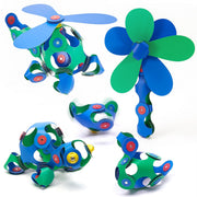 Magneetspeelgoed Crew Pack Blue/Green - set van 30 onderdelen - Magnetische bouwspeelgoed Clixo - In den Olifant
