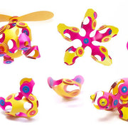 Magneetspeelgoed Crew Pack Pink/Yellow - set van 30 onderdelen - Magnetische bouwspeelgoed Clixo - In den Olifant
