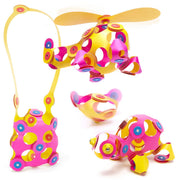 Magneetspeelgoed Crew Pack Pink/Yellow - set van 30 onderdelen - Magnetische bouwspeelgoed Clixo - In den Olifant